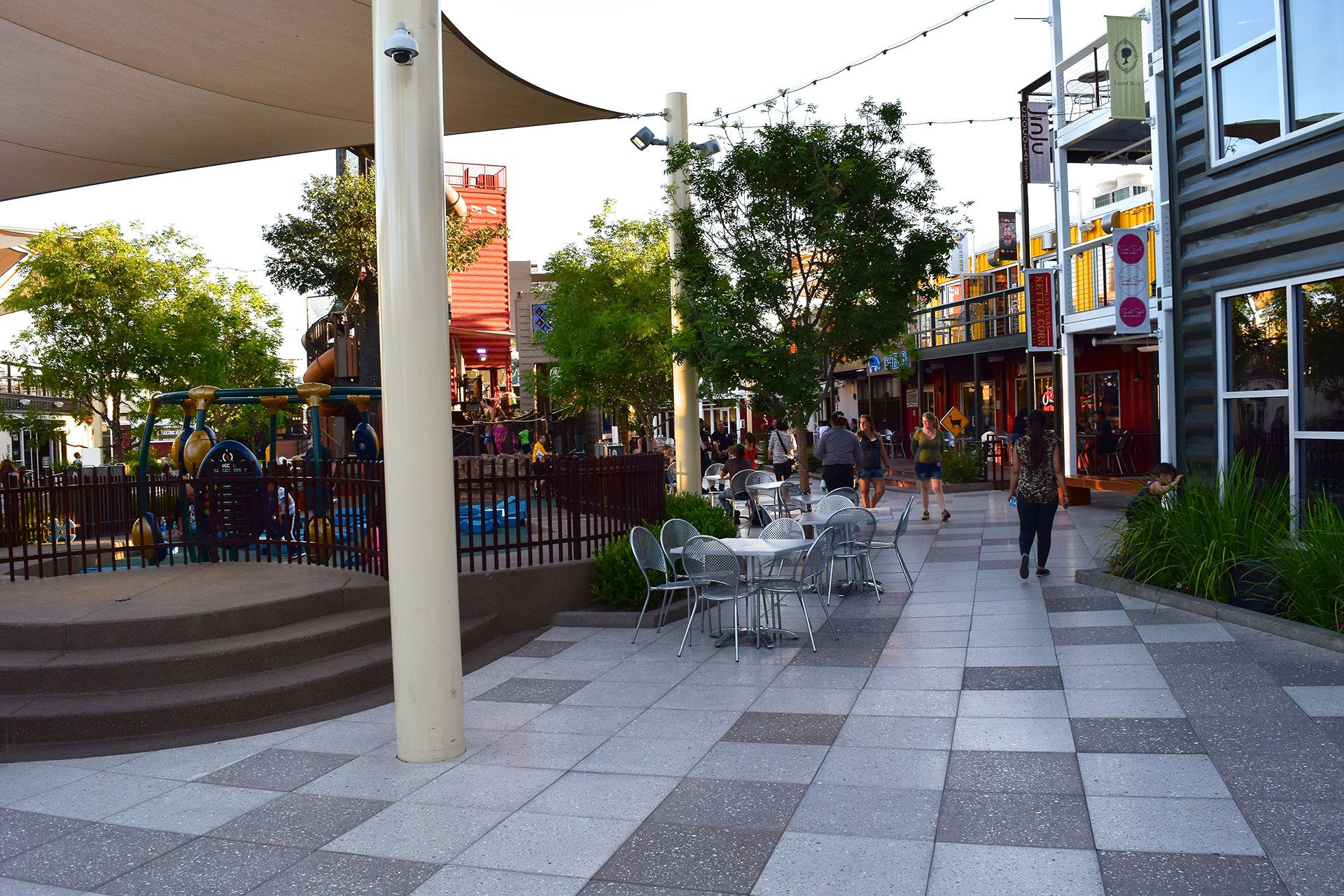 Shopping at Downtown Container Park, built from recycled shipping containers