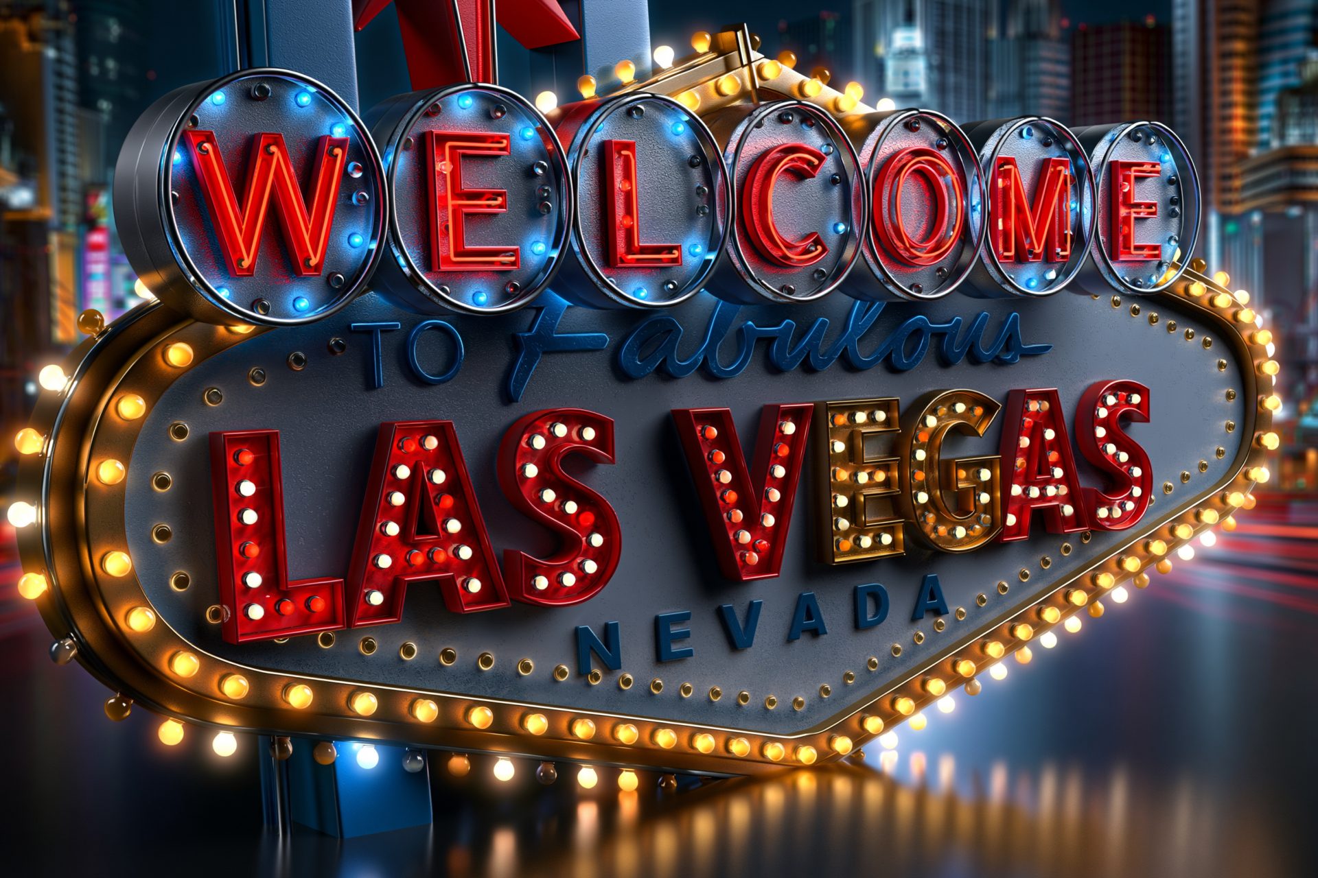 The Welcome to Fabulous Las Vegas Nevada sign
